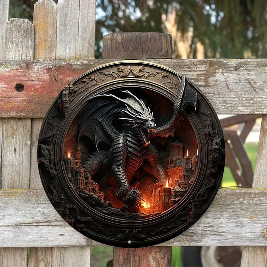 Drakmor Endbringer 2D Aluminum Dragon Wall Plaque