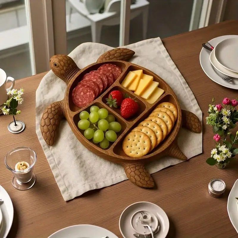 Turtle Shaped Charcuterie Board | Wood Sea Animal Design