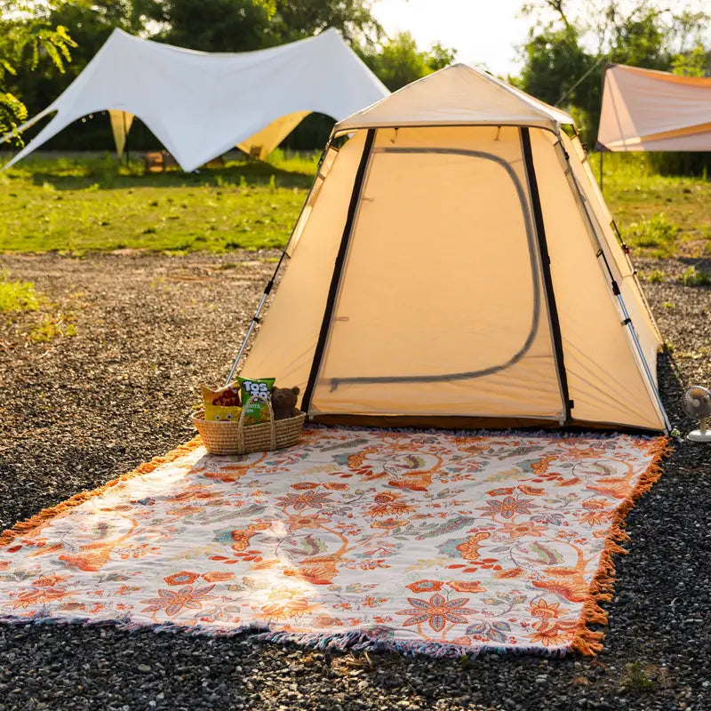 Floral Woven Cotton Blanket