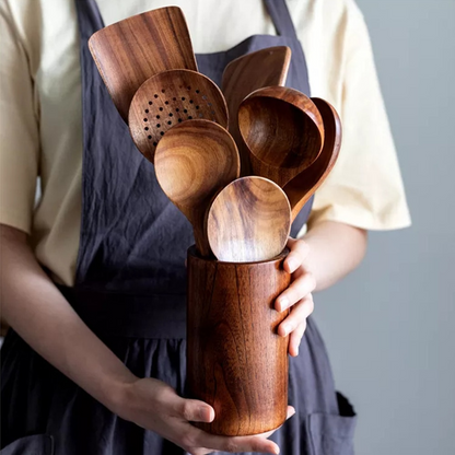 Teak Kitchen Utensils | Natural Wood Cooking Tools