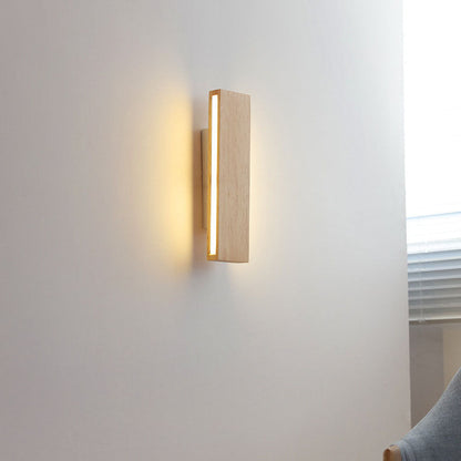 Minimalist Wood Wall Sconce | Rotatable LED Bar