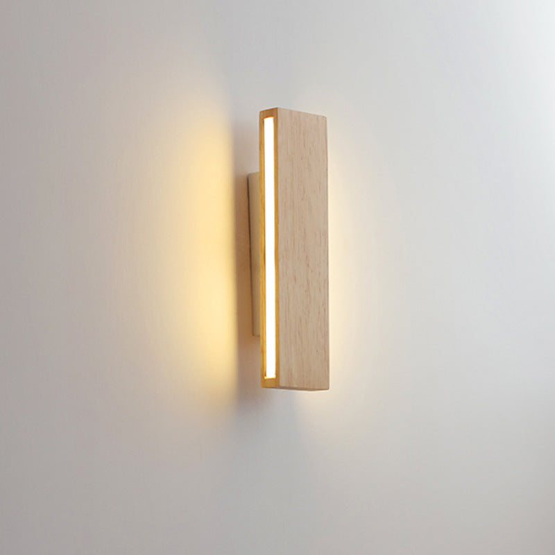 Minimalist Wood Wall Sconce | Rotatable LED Bar