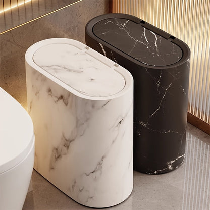 Marble Pattern Trash Can with Lid