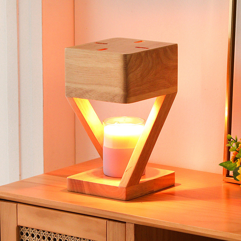 Z Frame Wood Candle Warmer Lamp