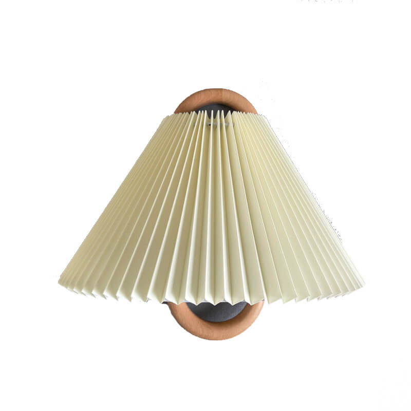 Pleated Solid Wood Half-Moon Wall Sconce