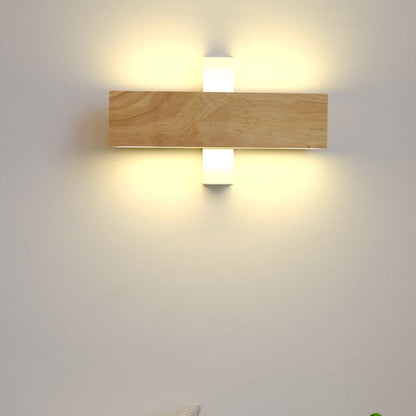 Minimalist Wood Wall Sconce | Rotatable LED Bar