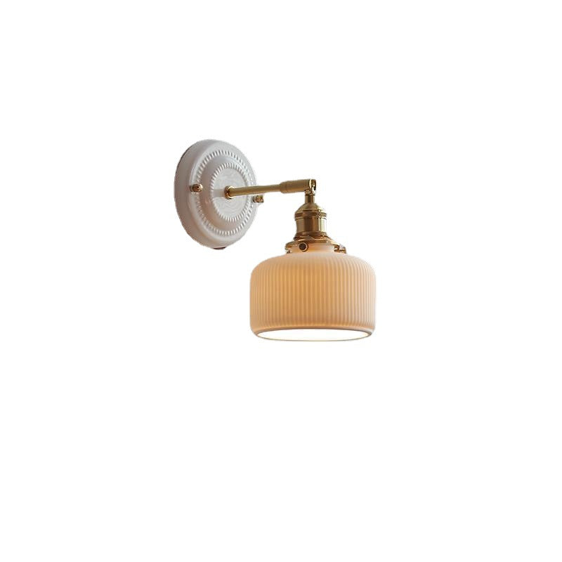 Japanese Ceramic Brass Wall Sconce