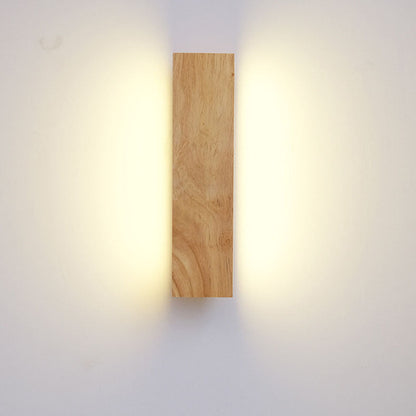Minimalist Wood Wall Sconce | Rotatable LED Bar