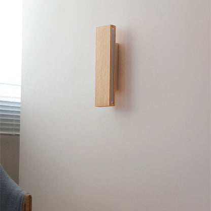 Minimalist Wood Wall Sconce | Rotatable LED Bar