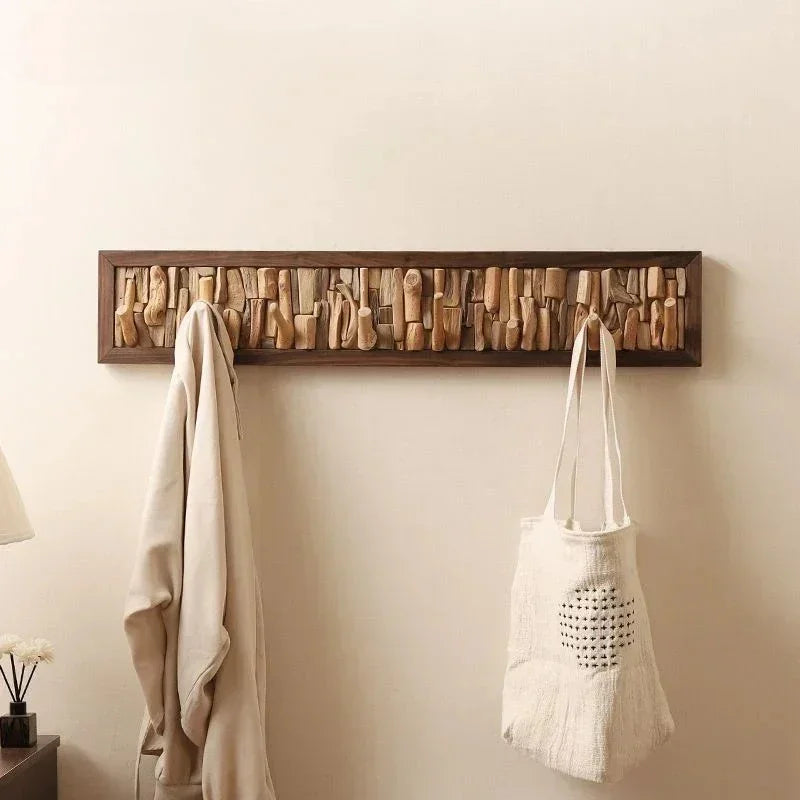 Wood Peg Rail Wall Coat Rack