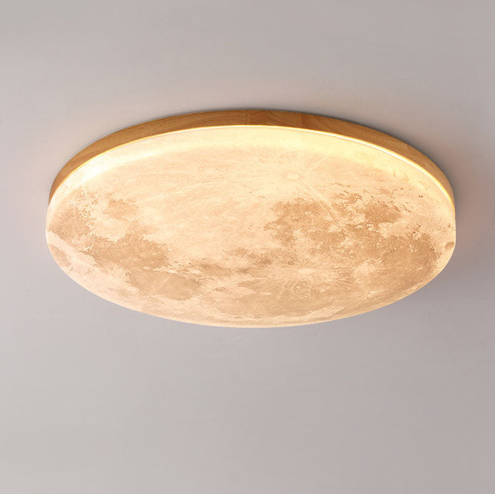 Moon-Style Round LED Flush Mount Ceiling Light
