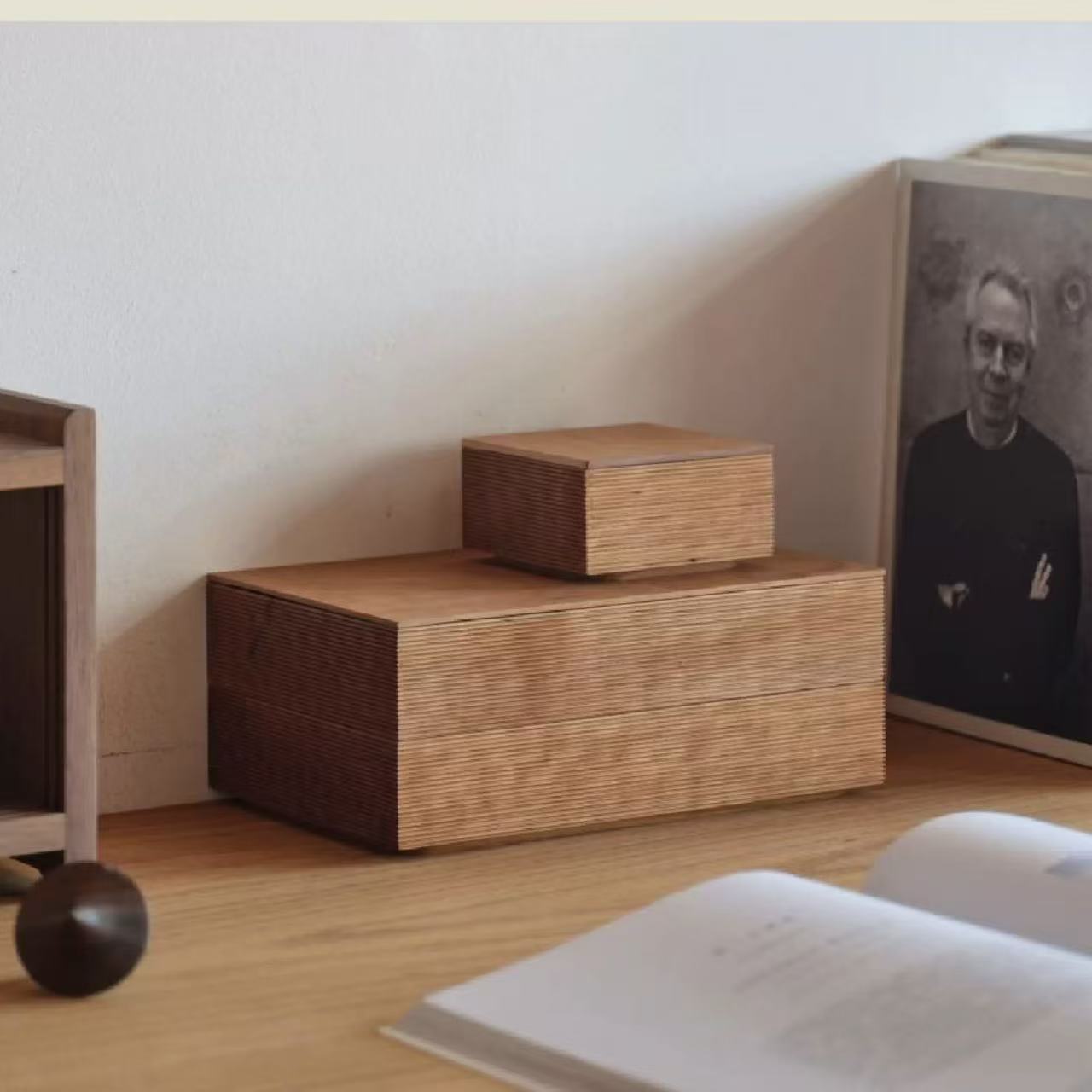 Solid Walnut Desktop Storage Box