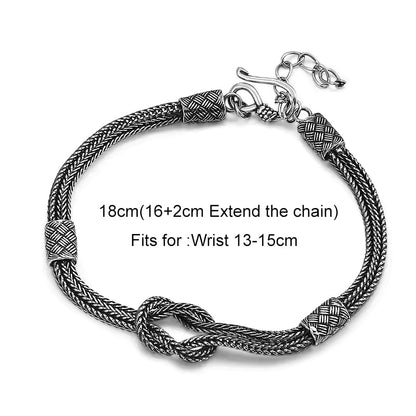 Wyrd Fate Knot Chain Bracelet – 925 Sterling Silver