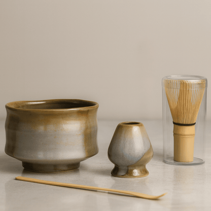 Natural Ceramic Matcha Tea 4-Piece Set