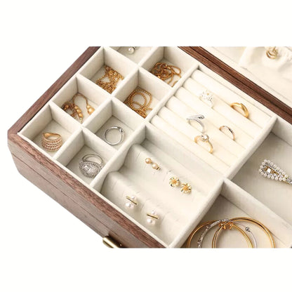 Walnut Jewelry Box with Necklace Organizer