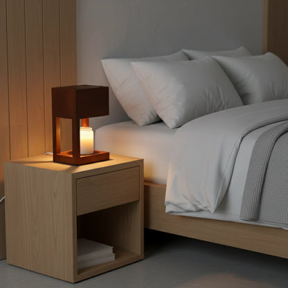 Wood Frame Candle Warmer Lamp