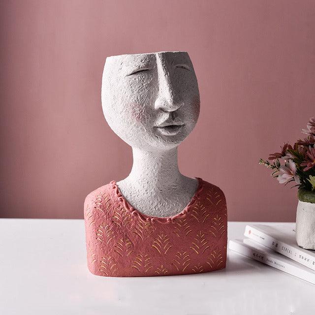 Modern Face Ceramic Planter Pot