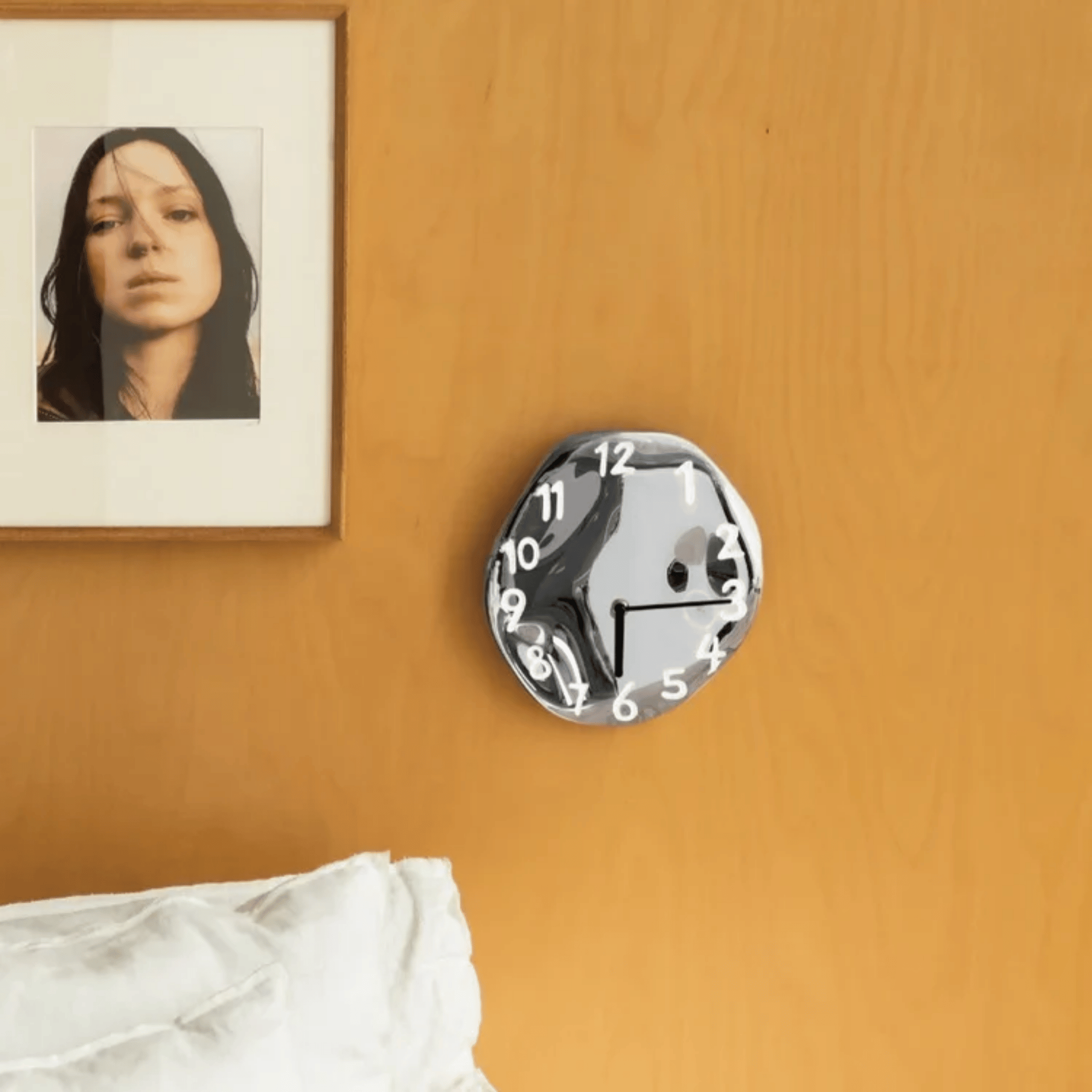 Distorted Numeral Art Wall Clock
