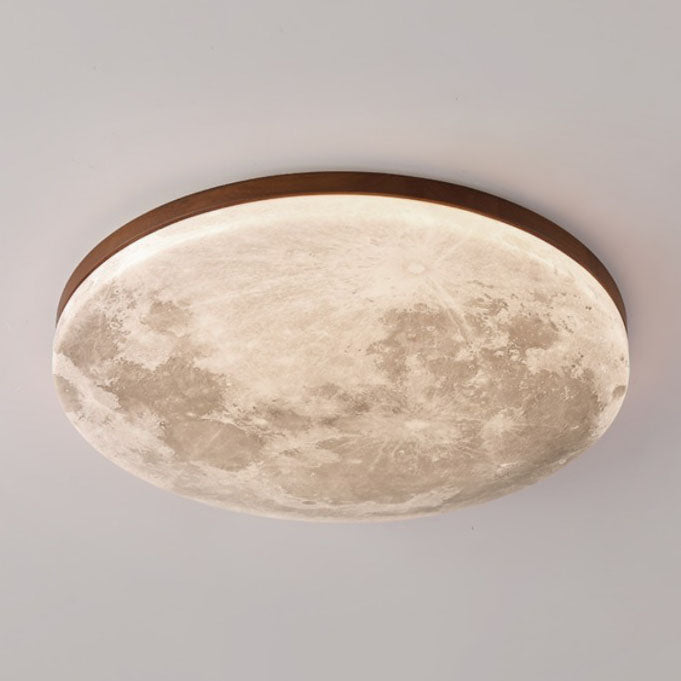Moon-Style Round LED Flush Mount Ceiling Light