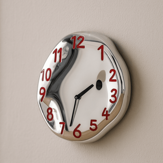 Distorted Numeral Art Wall Clock