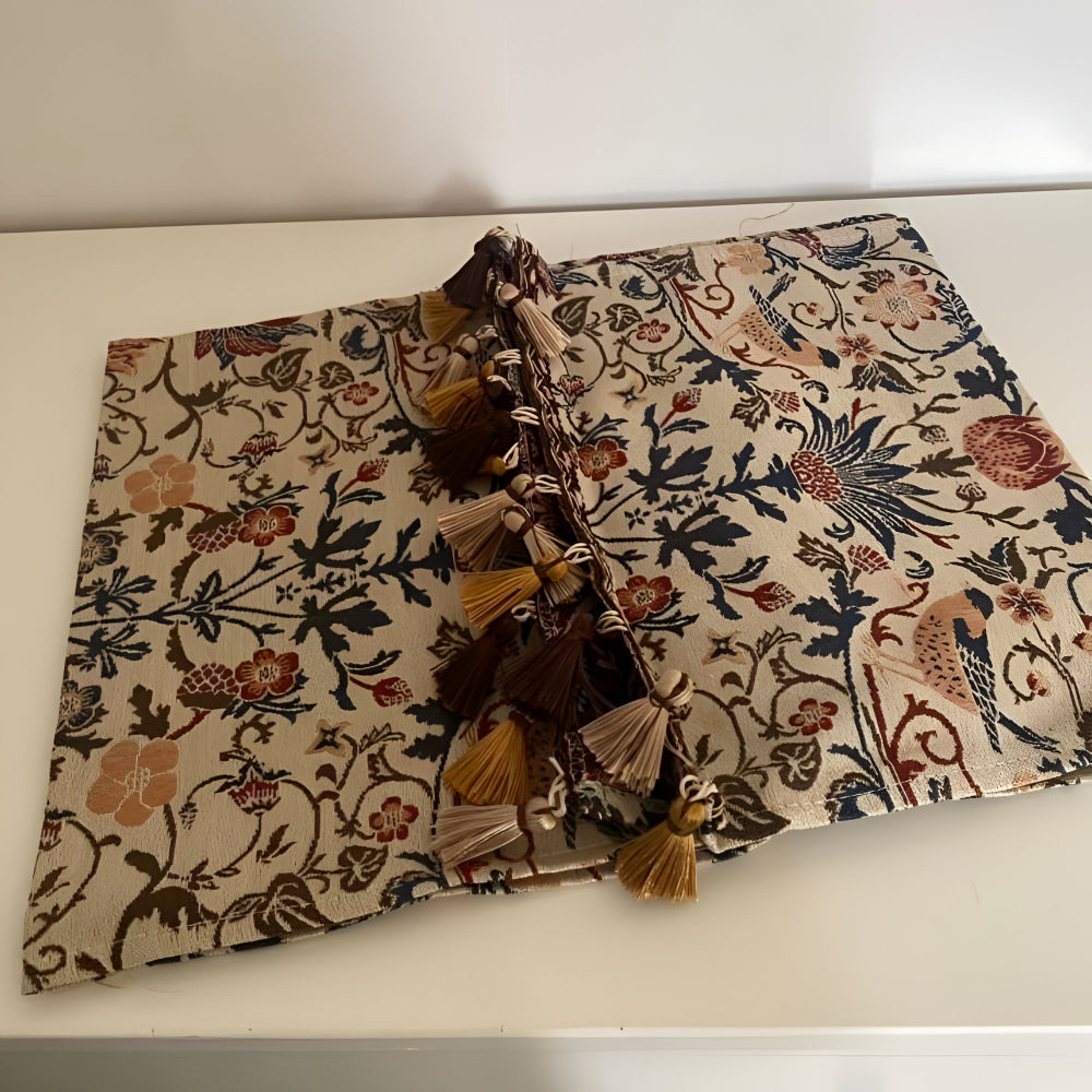 Vintage Floral Table Runner | Bird Pattern