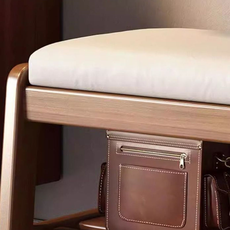 Shoe Bench with Shelf Solid Wood