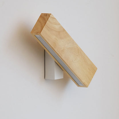 Minimalist Wood Wall Sconce | Rotatable LED Bar