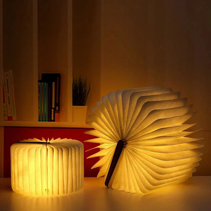 Book Lamp | 360° Folding LED Rechargeable Wooden Nightlight