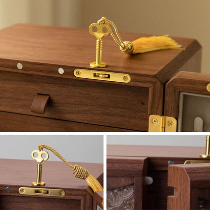 Lockable Wooden Jewelry Storage Cabinet