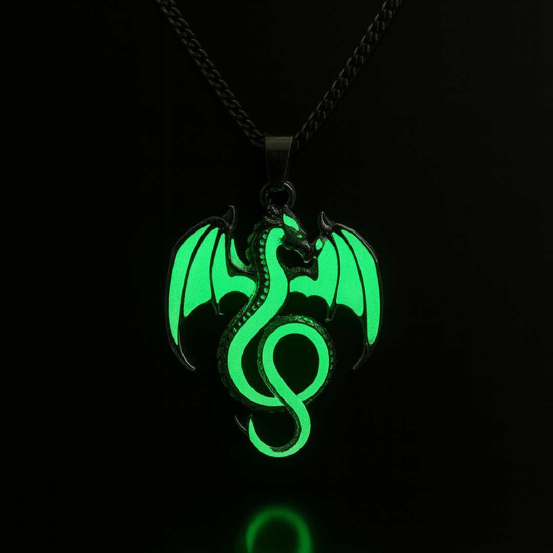 Skyflame Crest - Nightglyphs Luminescent Dragon Necklace