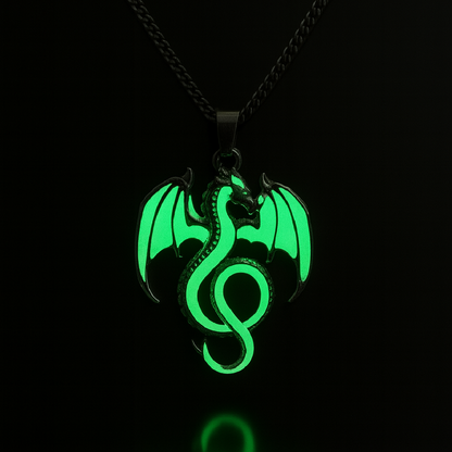 Skyflame Crest - Nightglyphs Luminescent Dragon Necklace