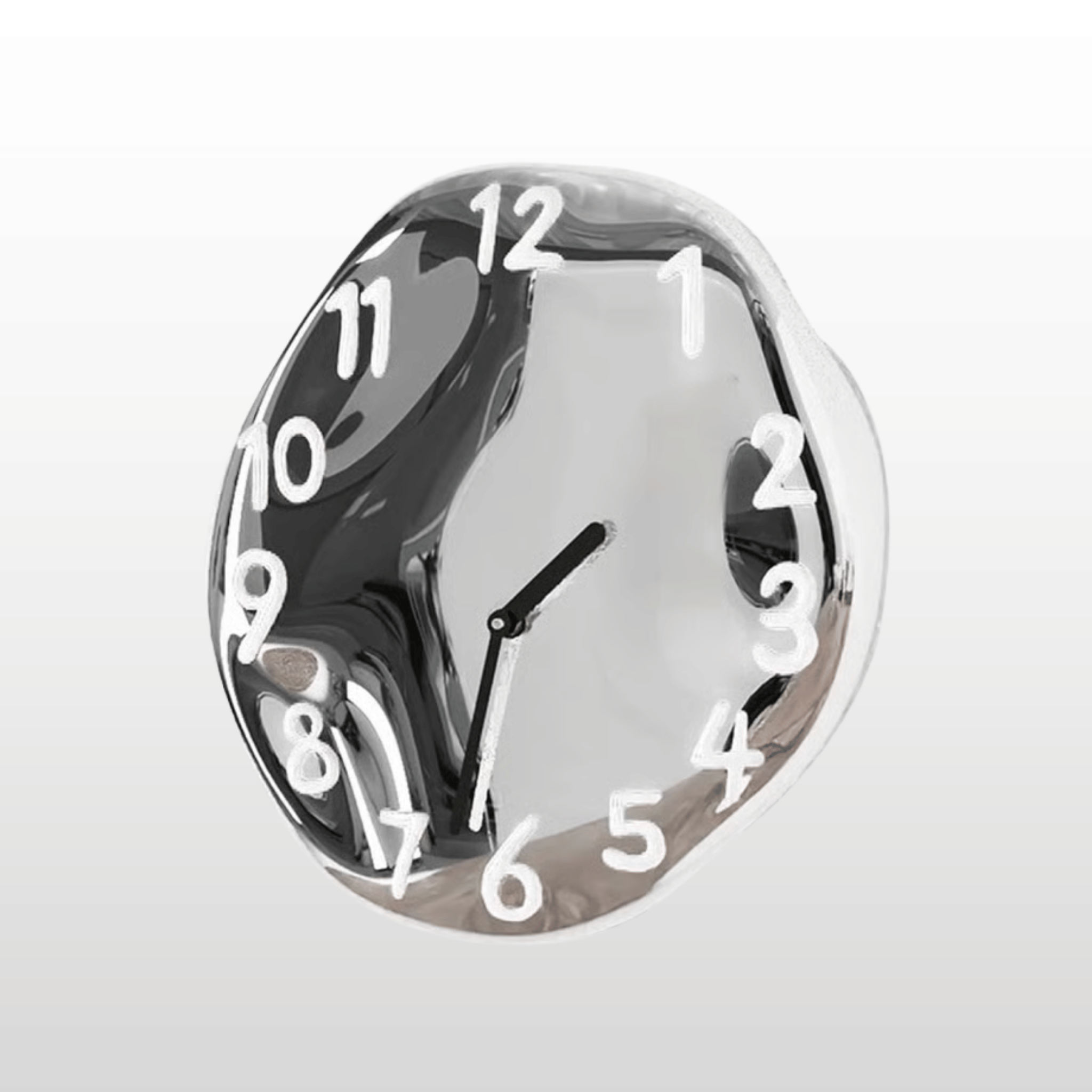 Distorted Numeral Art Wall Clock