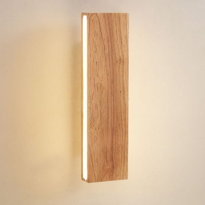 Minimalist Wood Wall Sconce | Rotatable LED Bar
