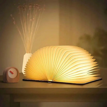 Book Lamp | 360° Folding LED Rechargeable Wooden Nightlight