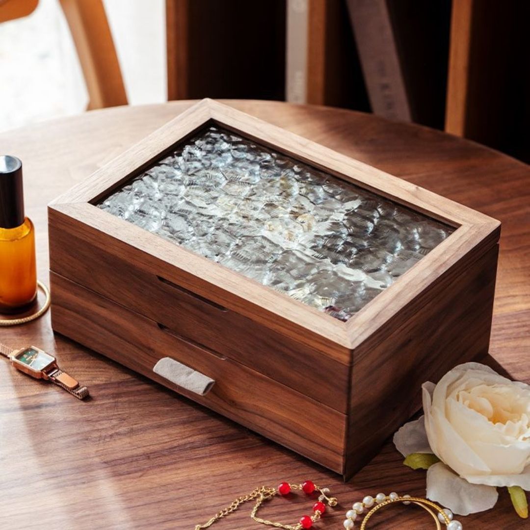 Walnut and Cherry Wood Storage Box