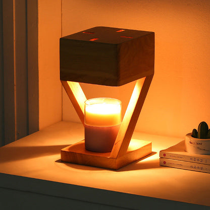 Z Frame Wood Candle Warmer Lamp