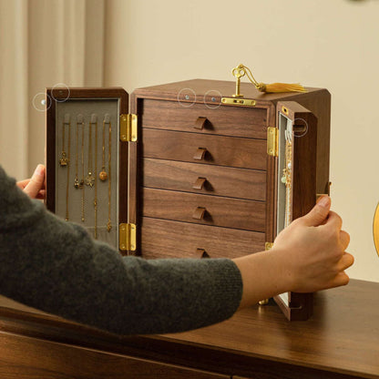 Lockable Wooden Jewelry Storage Cabinet