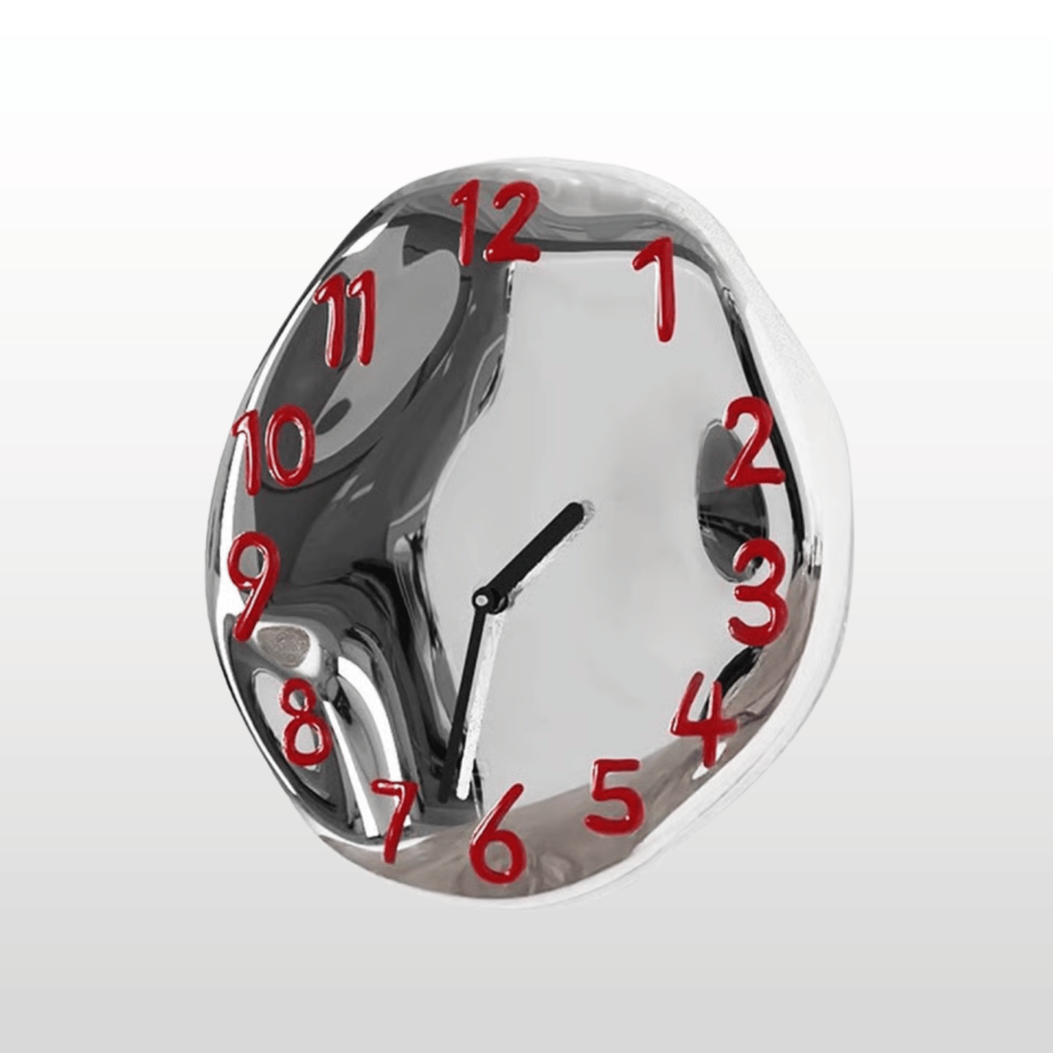 Distorted Numeral Art Wall Clock