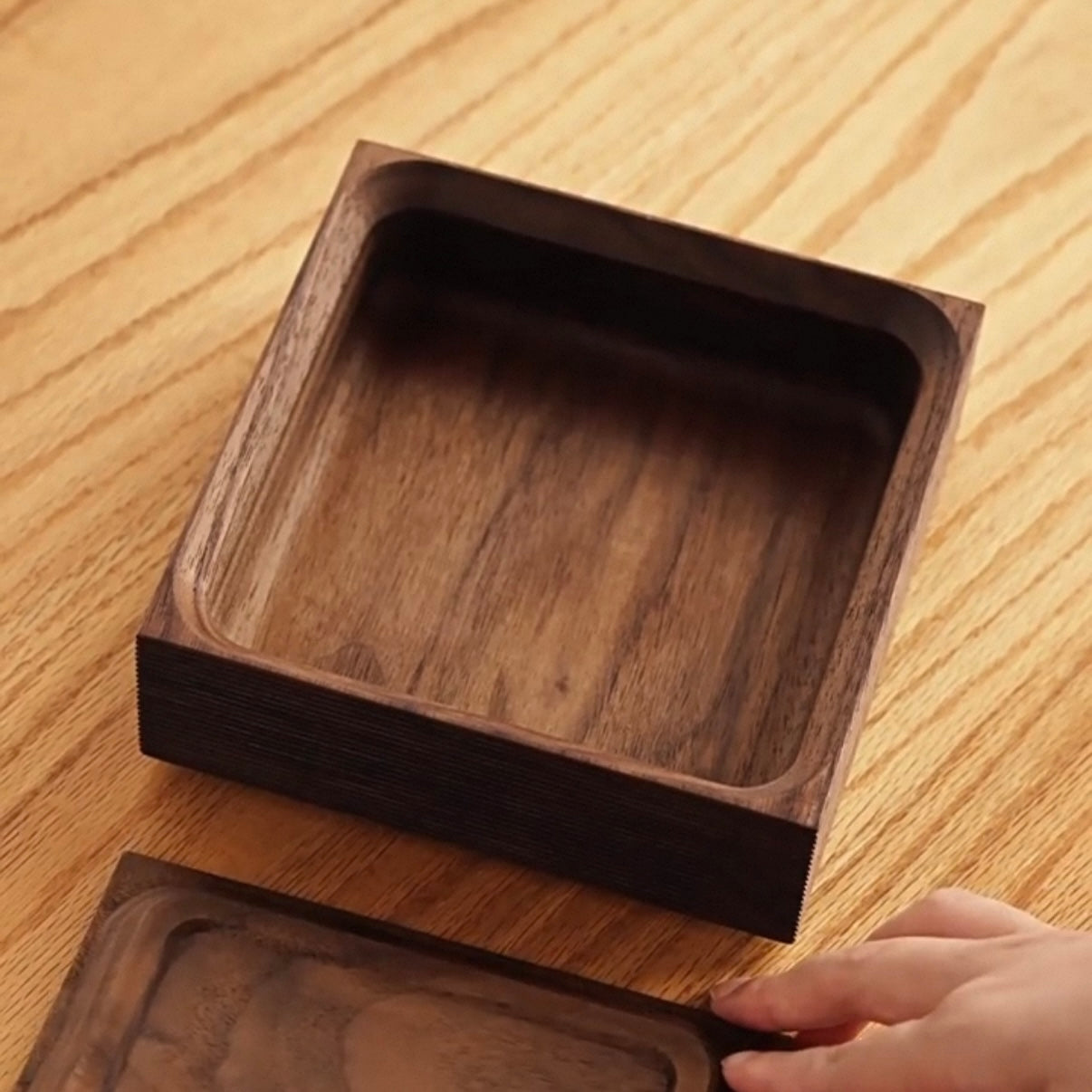 Solid Walnut Desktop Storage Box