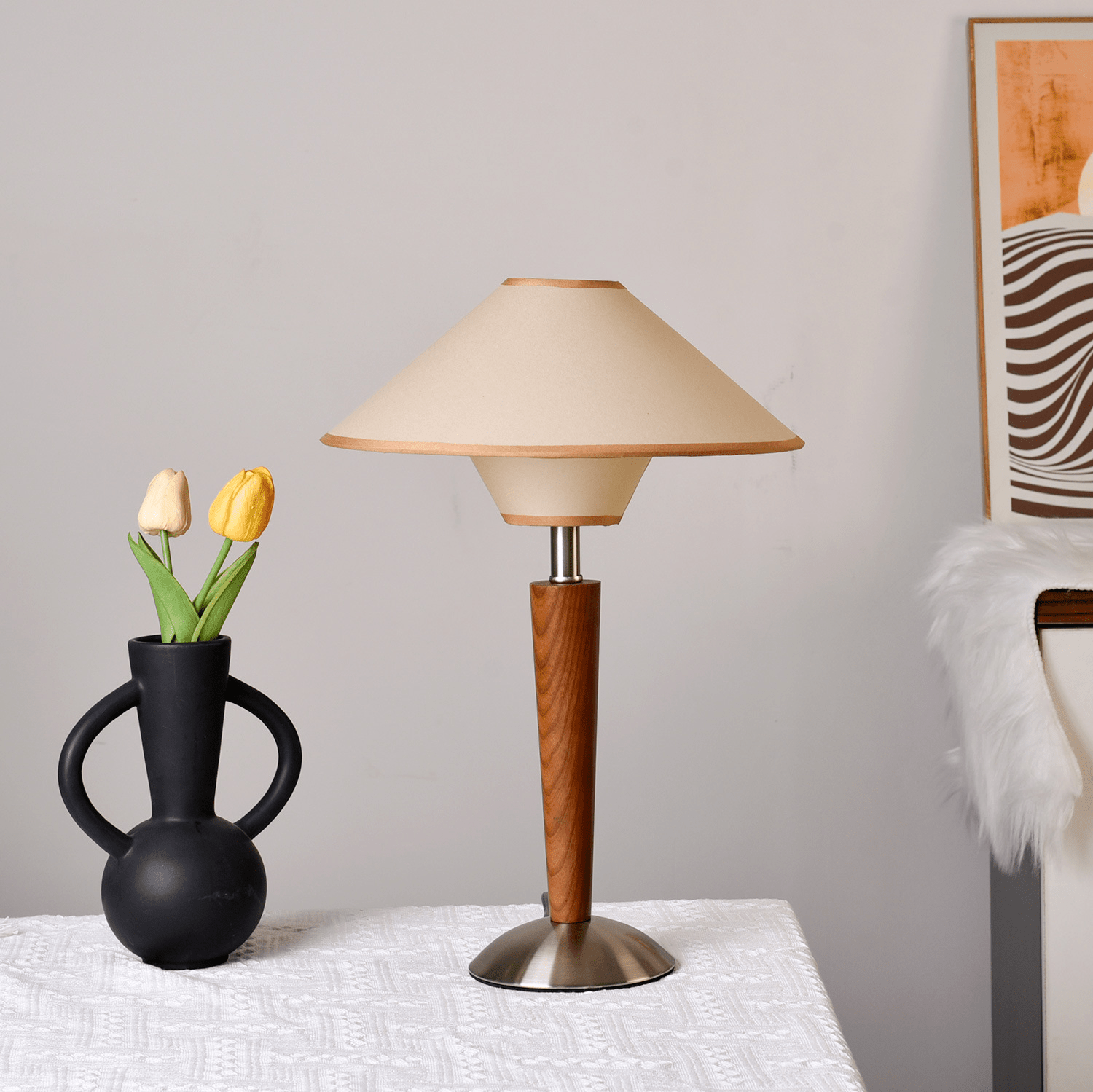 Wooden Stem Classic Table Lamp