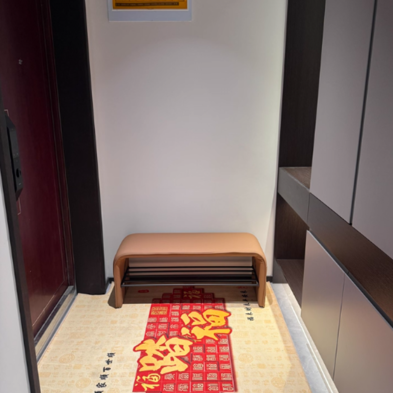 PU Leather Shoe Storage Bench with Steel Frame – 2 Tier Entryway