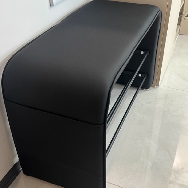 PU Leather Shoe Storage Bench with Steel Frame – 2 Tier Entryway