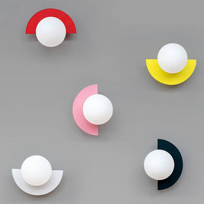 Colorful Wall Sconce | Minimalist Glass Sphere Design