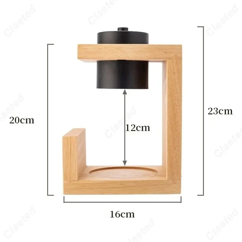 Modern Wood Block Candle Warmer Lamp