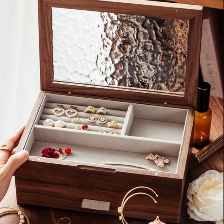 Walnut and Cherry Wood Storage Box