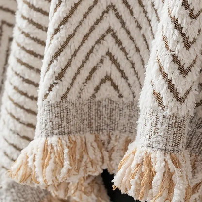 Woven Couch Cover | Striped Herringbone Sofa Bedding