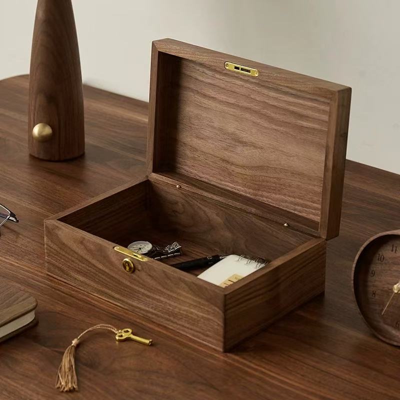 Minimalist Walnut Watch Box with Lock