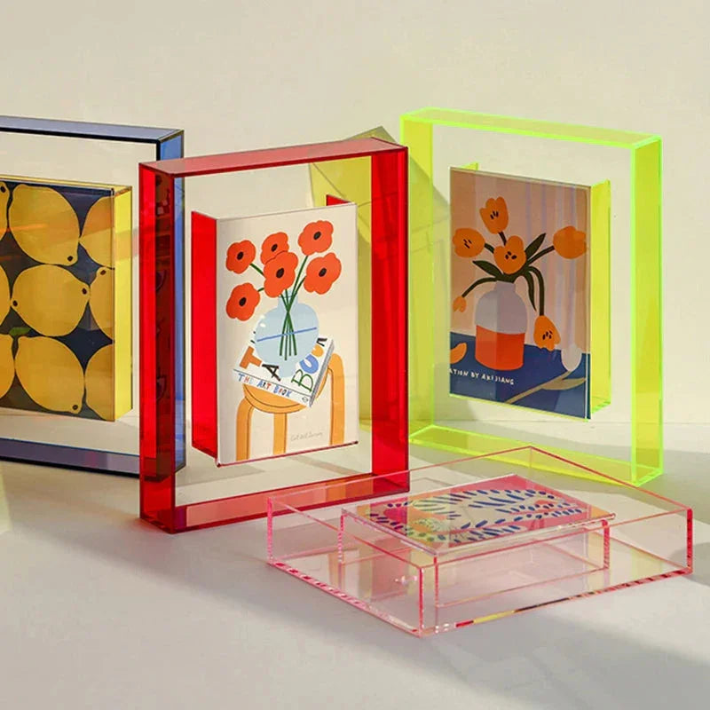 Acrylic Photo Frame with Neon Accent Edge