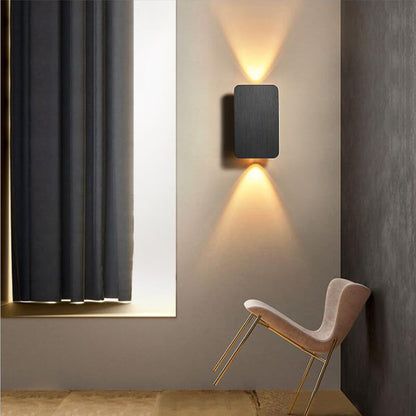 Minimalist LED Wall Sconce | Flat Metal Rectangle