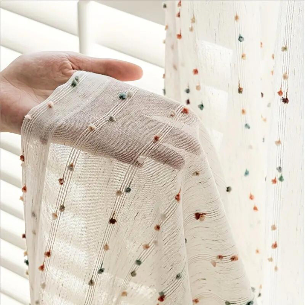 Rainbow Tulle Sheer Curtain Panel